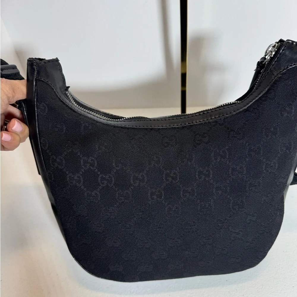 SALE Gucci Black Monogram Shoulder/Crossbody Bag